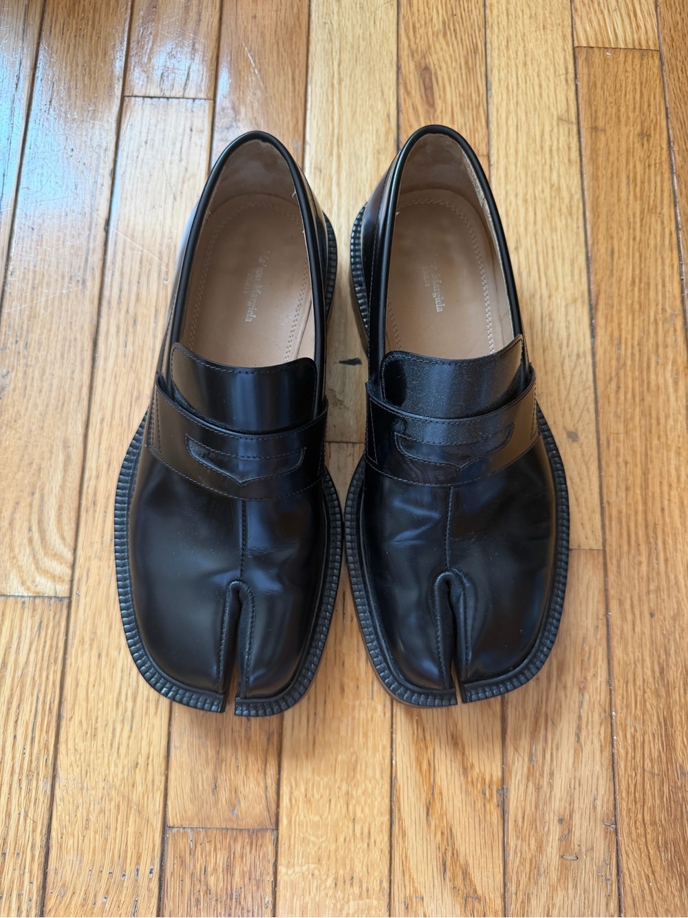 Maison Martin Margiela Black Split-Toe Penny Loafers 39